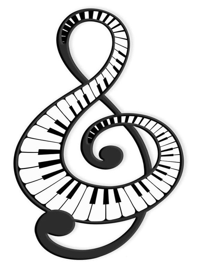 Craig Bachman Metal Music Note with Sawtooth Hanger For Walls, Wreath Accents, Christmas Tree Toppers, Classroom Signs, Crafts, and Decorations (Piano Keys - Black, White, 16" H x 8.5" W) - Image 1